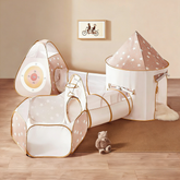 Tiny Land Discovery 5-in-1 kids play tunnel fully set up showing all sections and configurations