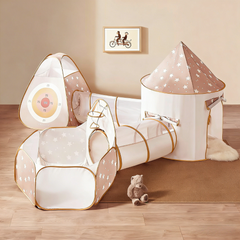 Tiny Land Discovery 5-in-1 kids play tunnel fully set up showing all sections and configurations