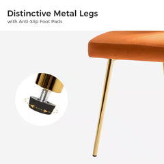 Chair with gold metal legs and anti-slip foot pads on a white background