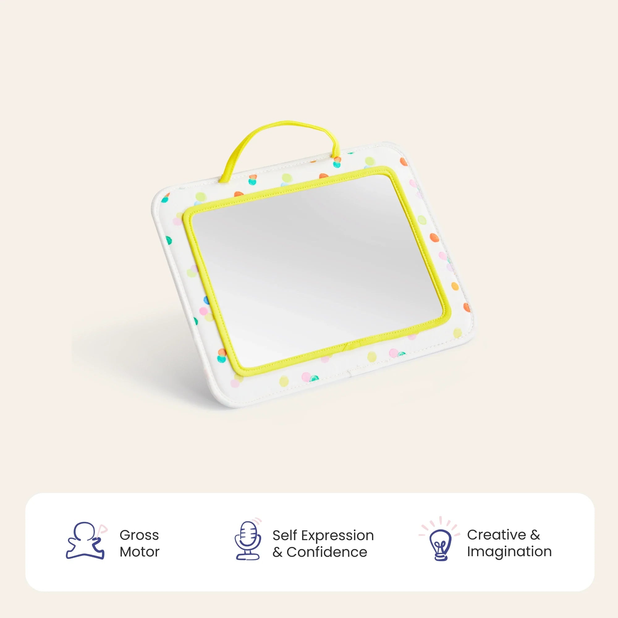 Baby mirror on plain background