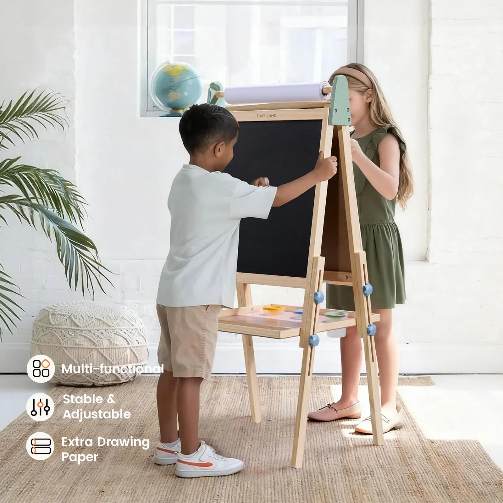 Tiny Land 3-in-1 wooden kids art ease
