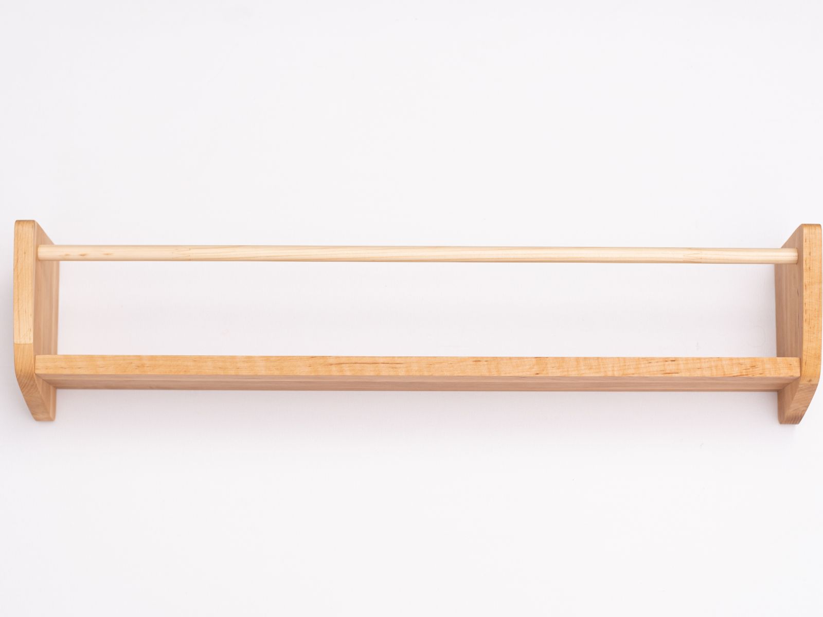 Wooden shelf on a white background