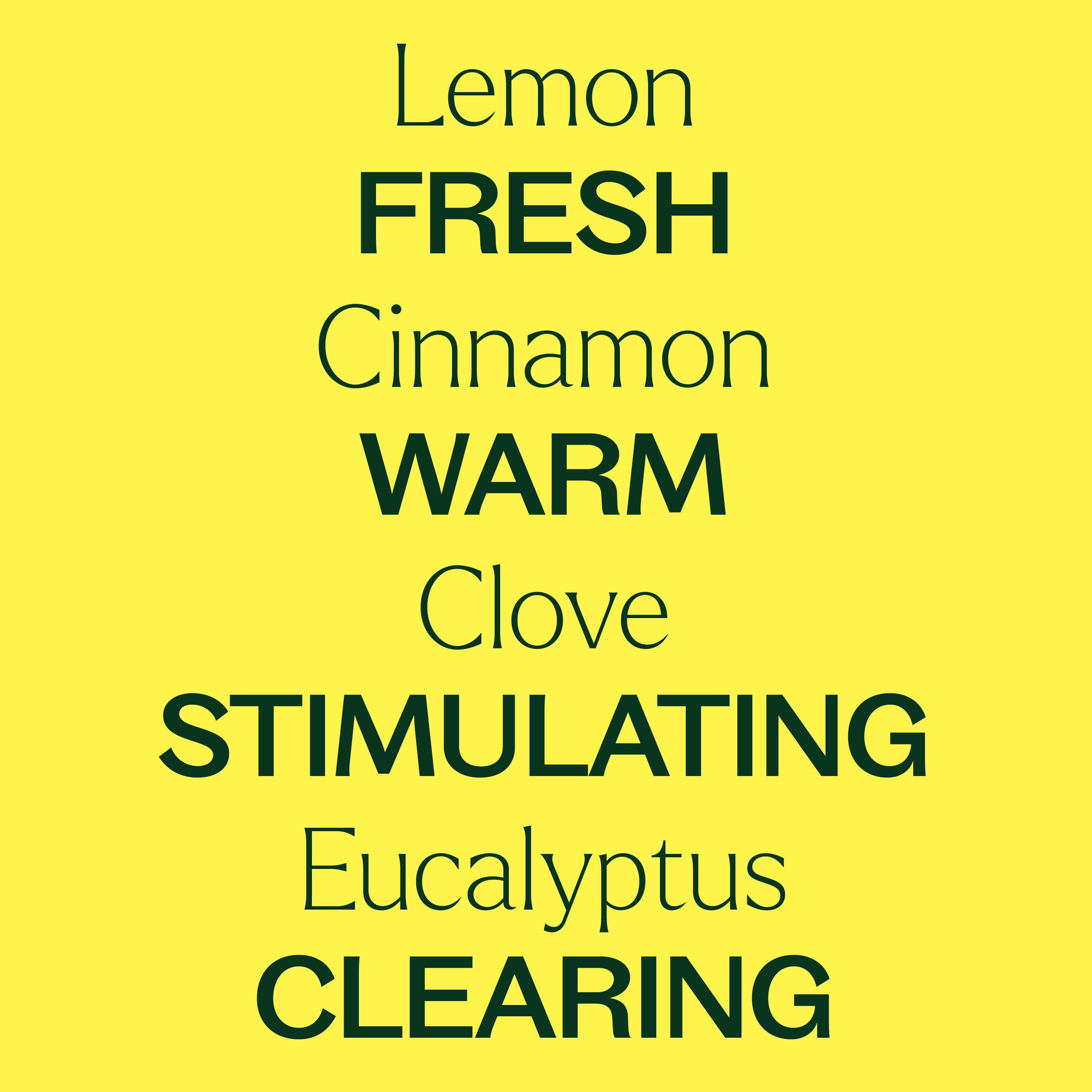 Text on a yellow background describing various scents.