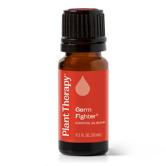 Plant Therapy Germ Fighter essential oil bottle on a white background