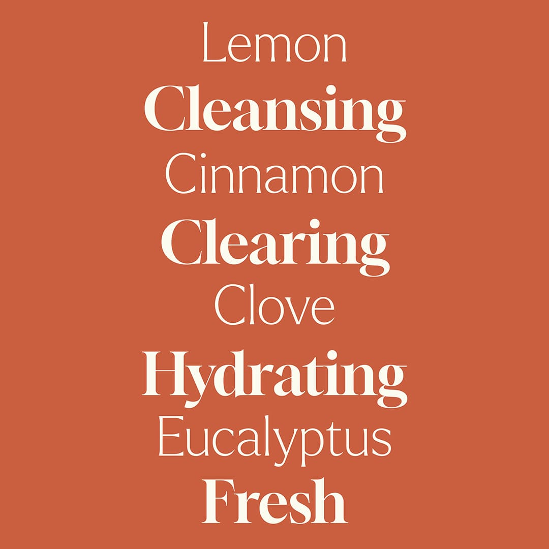 Text on a brown background listing various scents.
