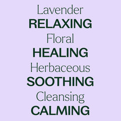Text on a lavender background describing the properties of lavender.
