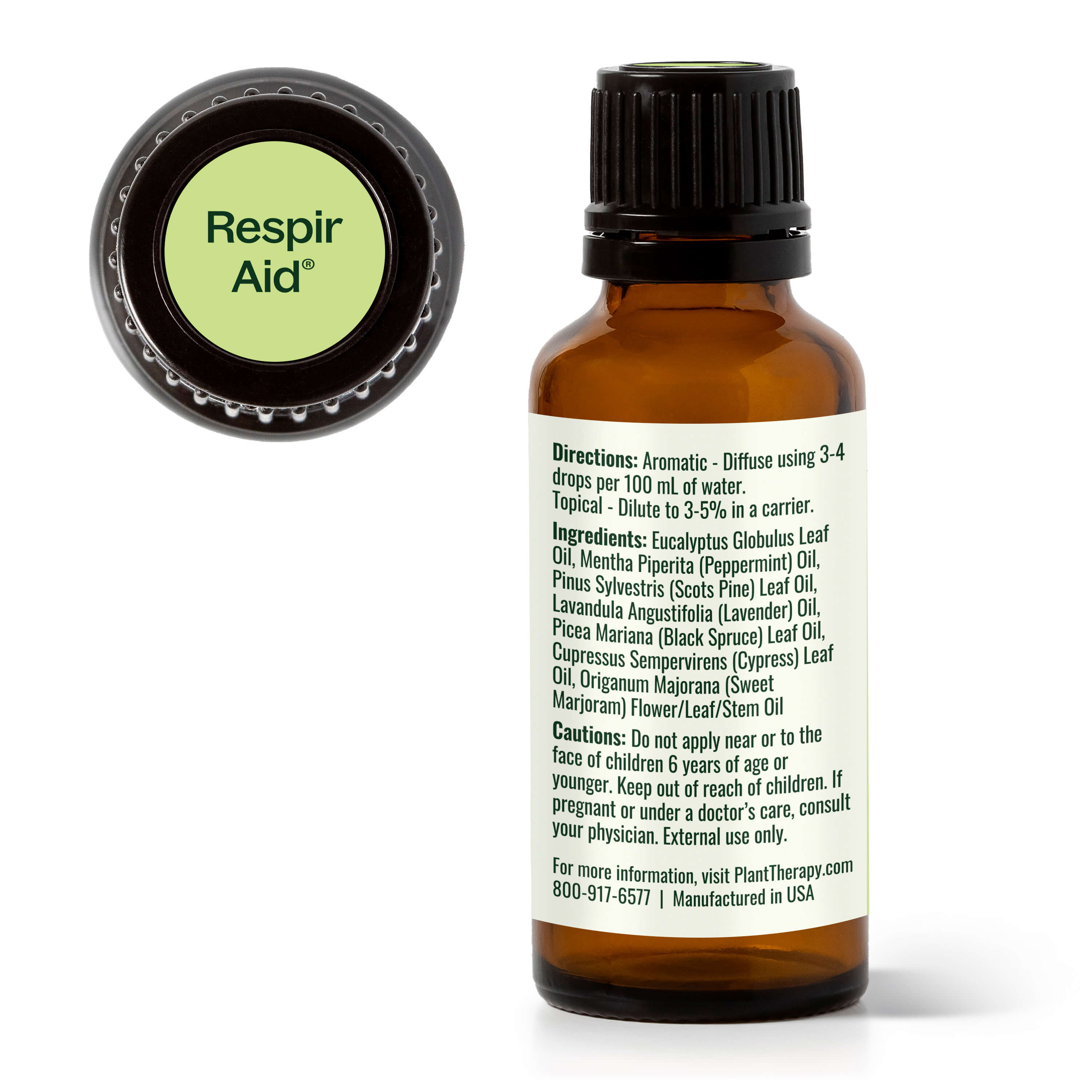 Respir Aid bottle with label on a white background