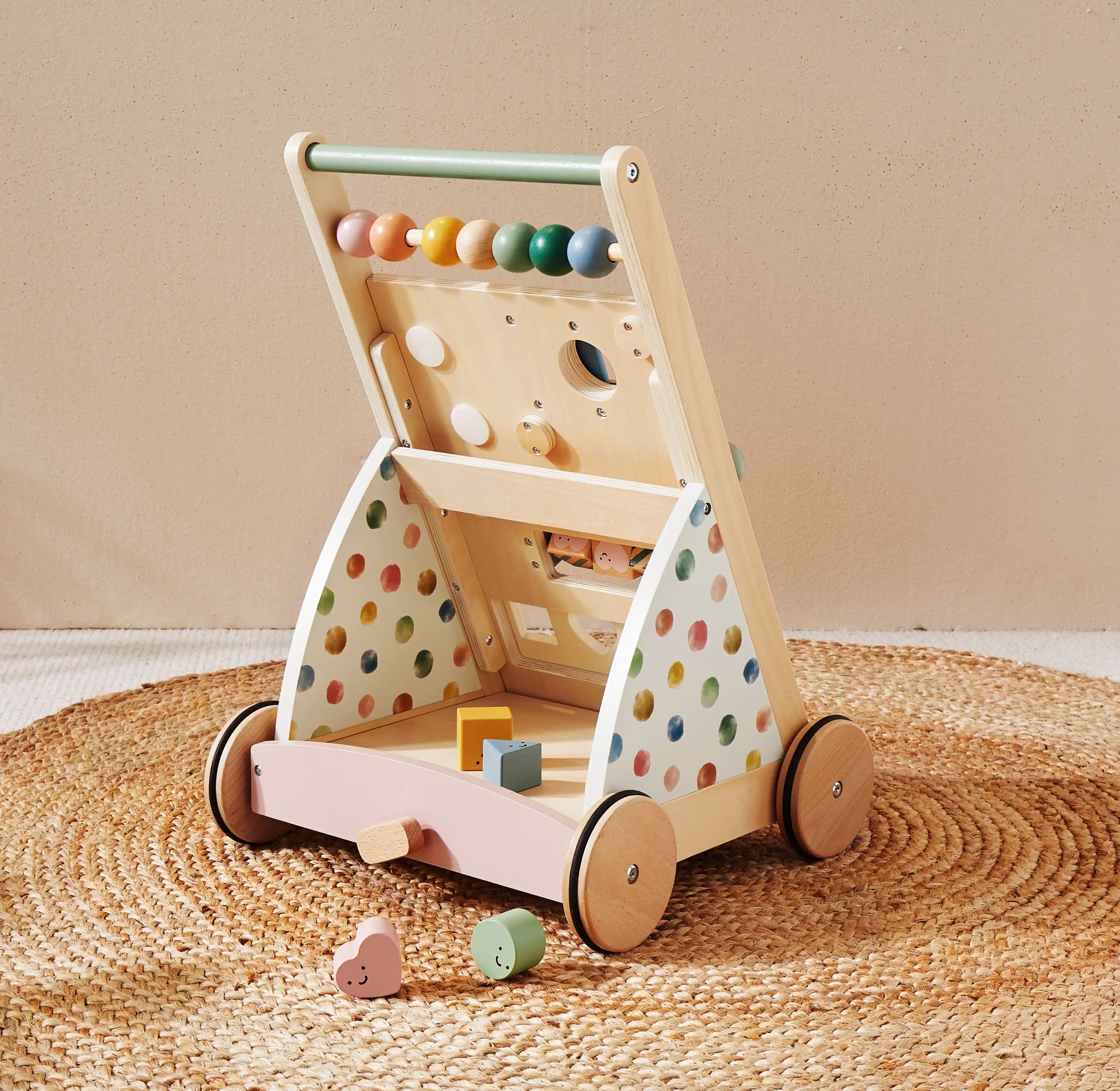 Back of activity walker showing the open storage area