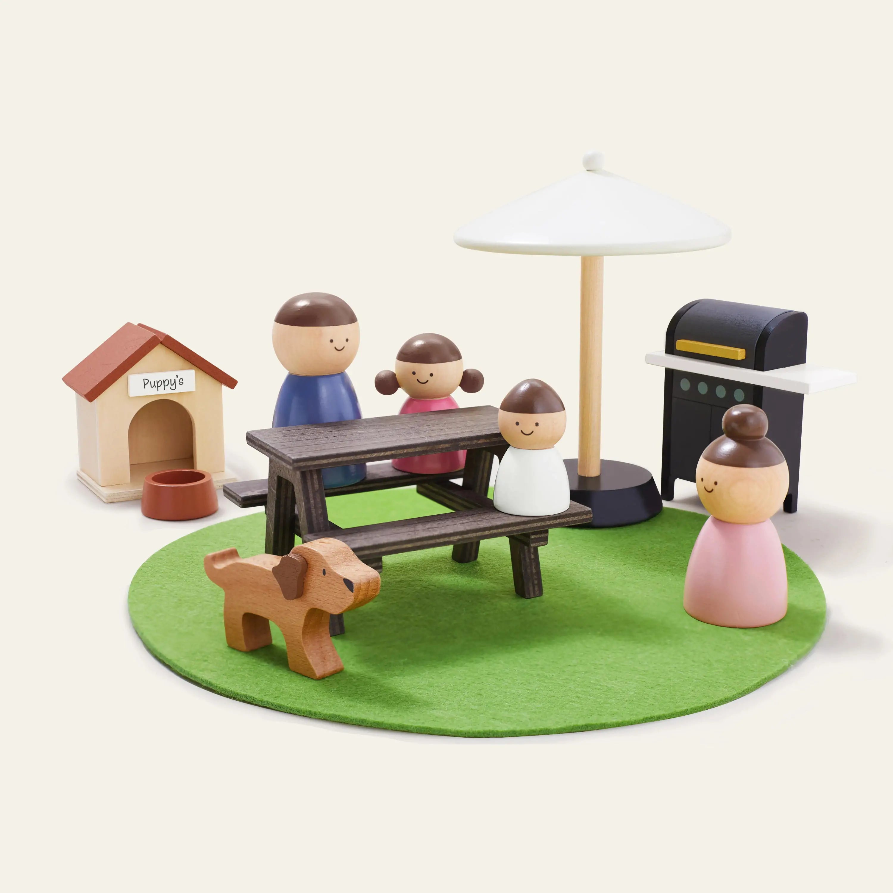 Sweetwood Edge modern wooden dollhouse showing exterior design and roof detail
