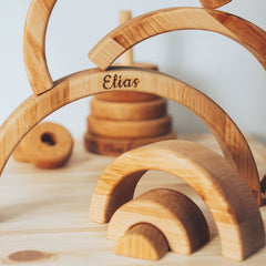 Natural Wood Rainbow Stacker