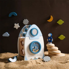 Galactic Glory Starship Wooden Shape Sorter