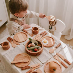 Wooden Play Kitchen Dishes